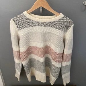 Bohme crewneck sweater cream, grey and burnt red/orange